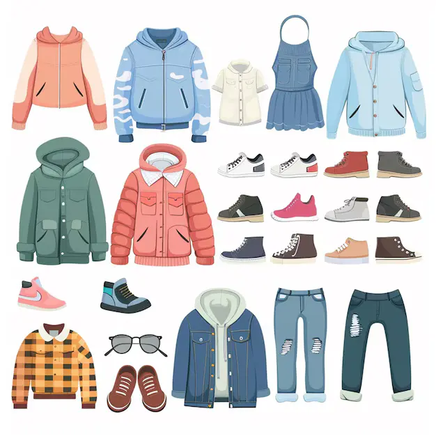 collection clothes including one that has jacket with hoodie it 1013341 505657